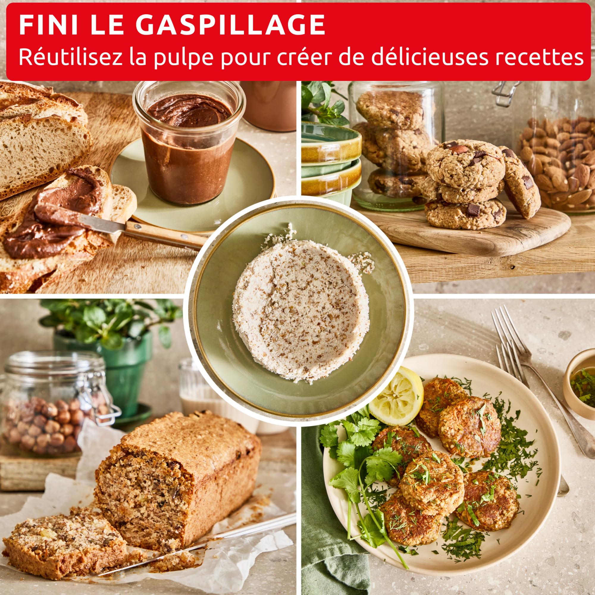 Moulinex Easy Milker & Easychef, Préparateur de lait végétal avec pied mixeur, Lames Zelkrom, 2 vitesses