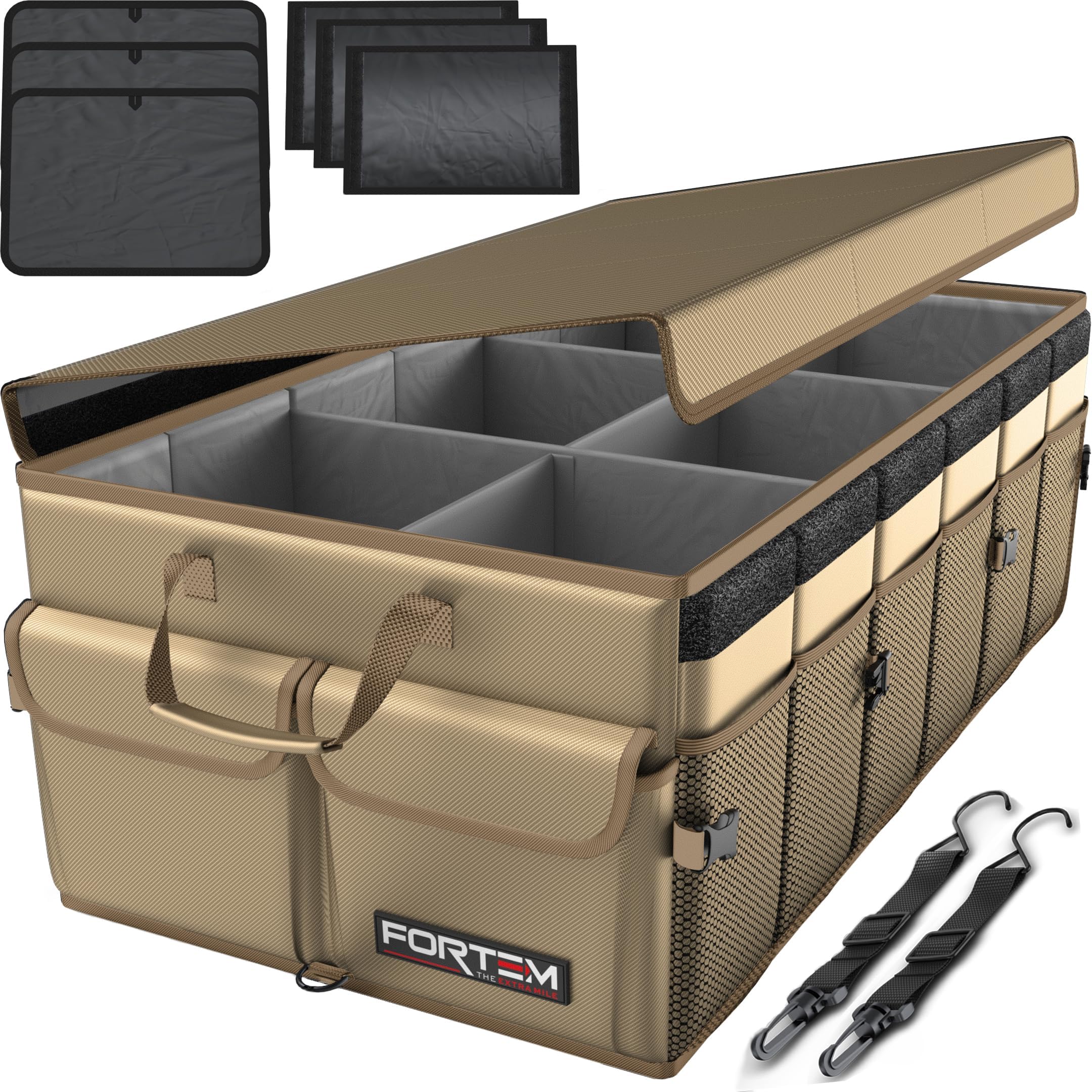 FORTEM Trunk Organizer For SUV Car Trunk Organizer, Foldable Storage, Car Accessories for Women Men, Collapsible Bag, 600D Oxford, Non Slip Bottom, Straps, Soft Cover (85L)