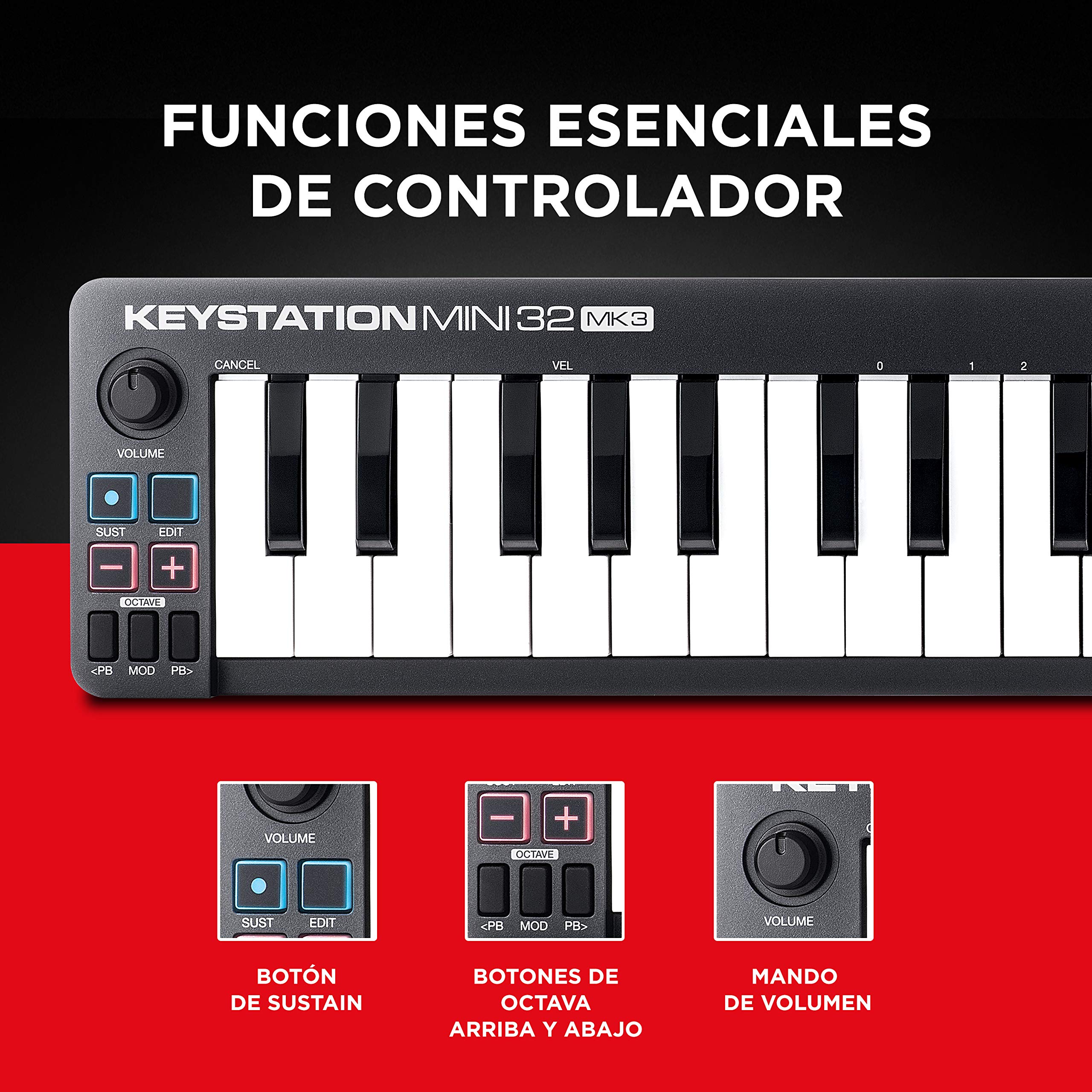 AKAI Professional MPD218 + M-Audio Keystation Mini 32 - Controlador de pads MIDI USB portátil con 16 pads MPC + Teclado Controlador MIDI USB de 32 teclas
