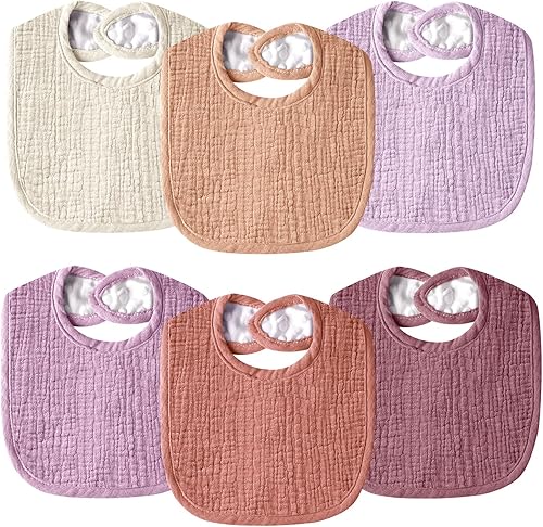 Baberos de muselina para bebés para niños y niñas, baberos de algodón para babeo, baberos ajustables para recién nacidos para babeo y dentición