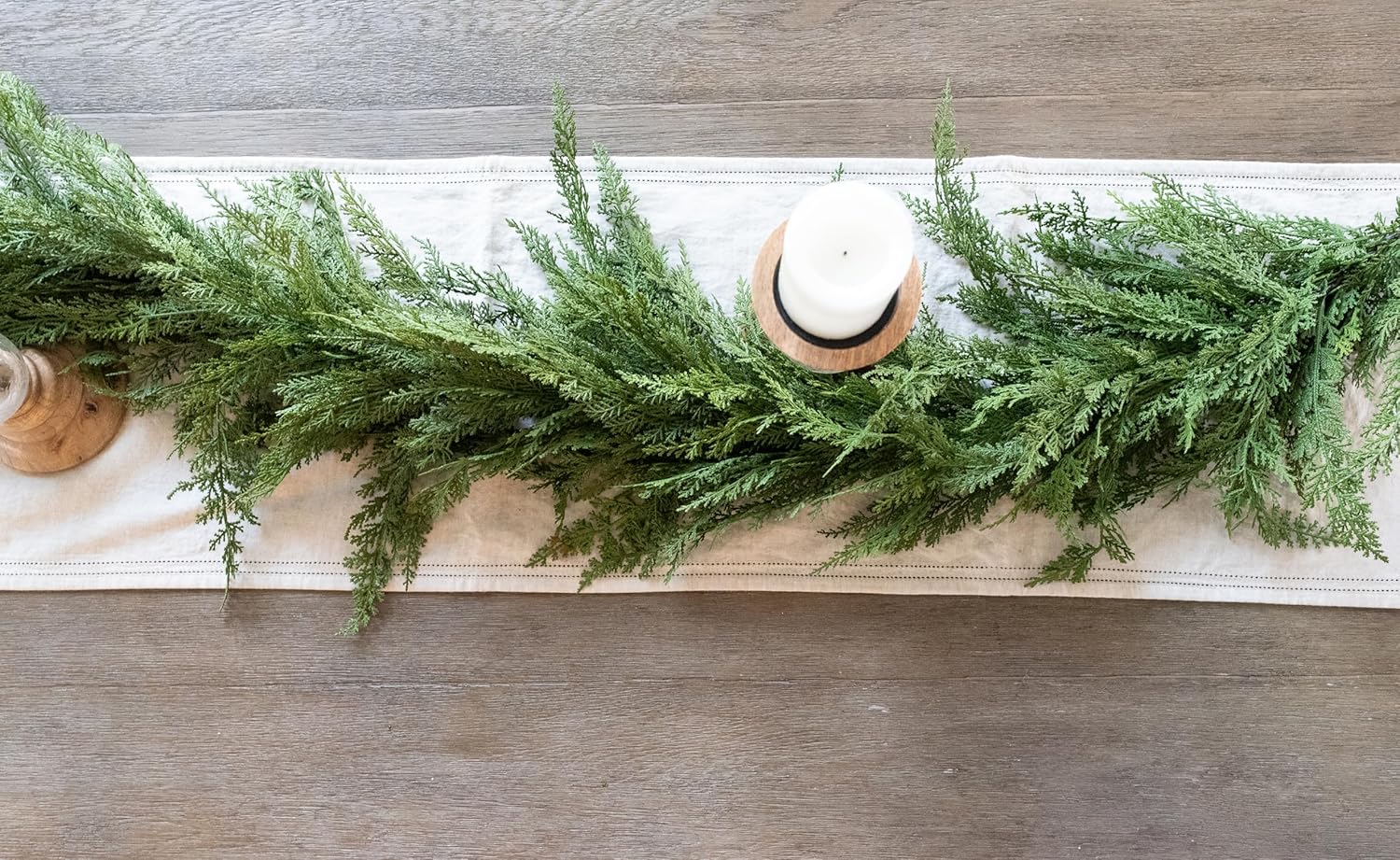 Real Touch Cedar Garland Artificial Realistic, Faux Cedar Garland Realistic, Realistic Christmas Garland for Mantle, Stairs, Table, Real Touch Garlands Fireplace (Extra Full, 6 Foot) - Image 7