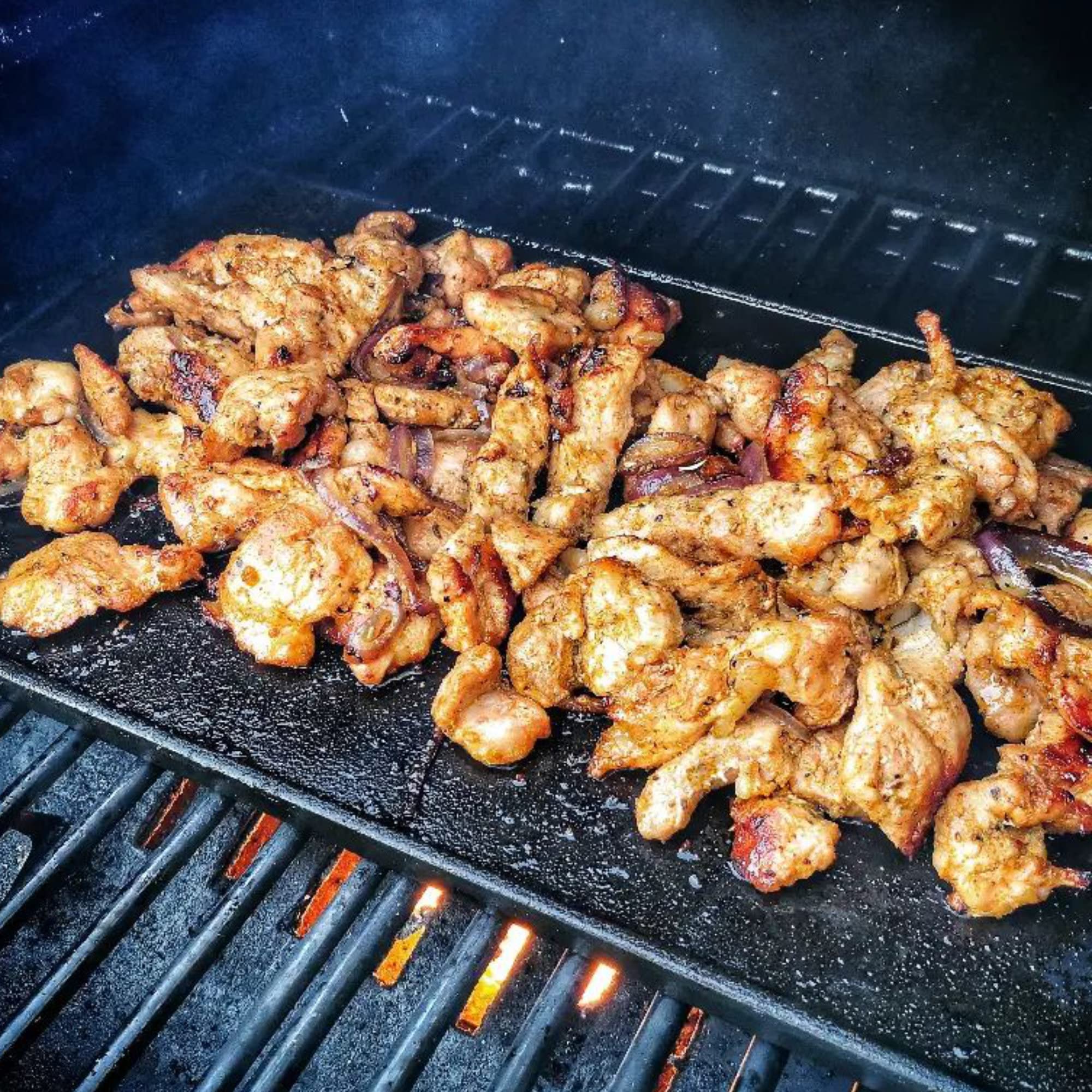 BBQ-Toro Gietijzeren grillplaat, 44 x 24,5 cm, omkeerbare plaat, geëmailleerd, aan beide zijden