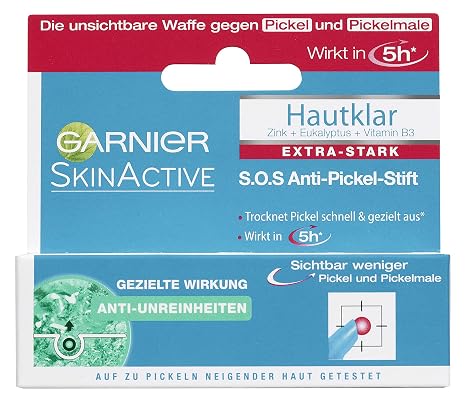 Garnier S.O.S. Anti-Pimple Pen Targeted Facial Cleansing & Fighting Pimples Effective Immediately Anti-Bacterial Dermatologically Tested Skin Clear Pack of 3 - 3 x 10 ml