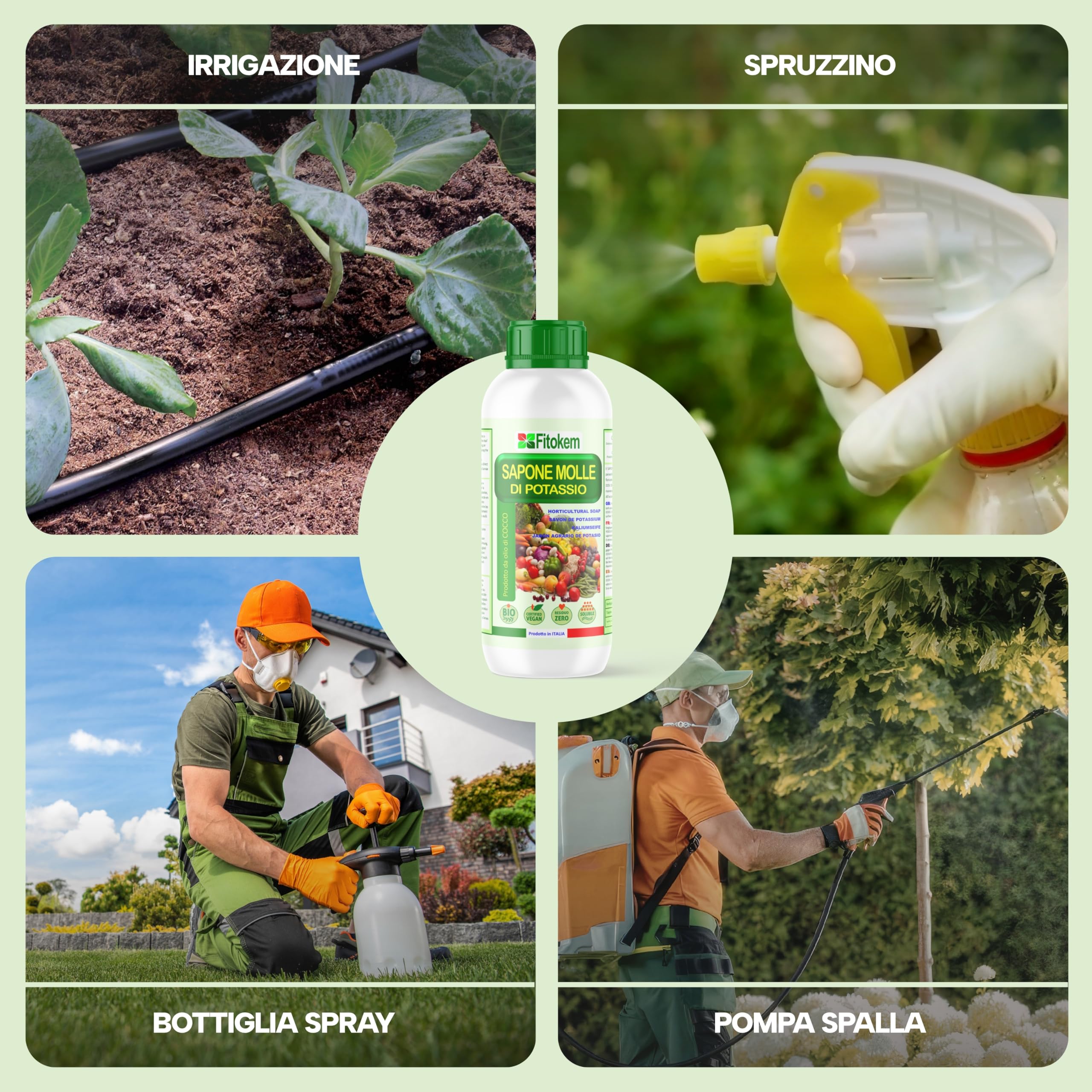 FITOKEM Sapone Molle Potassico per Piante 1L Insetticida Afidi Cocciniglia