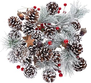 82pcs Artificial Pine Cones Pine Branch Set Fake Natural Pinecones Acorn...