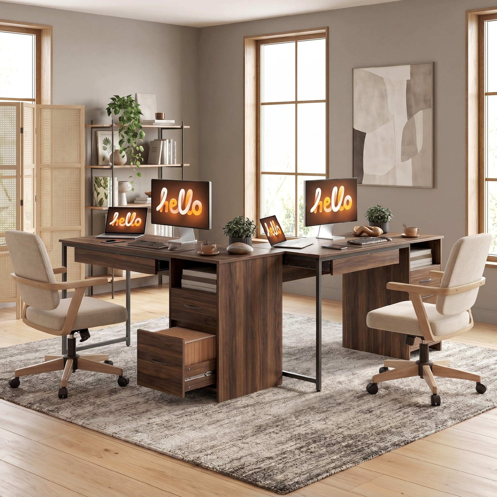 HOMCOM Scrivania Ufficio Salvaspazio con 2 Cassetti 120x52.3 cm Nero | per Documenti Formato A4 Lettera Legale, Vano Aperto, Vassoio per Tastiera, Tavolo Computer per Studio Casa Ufficio