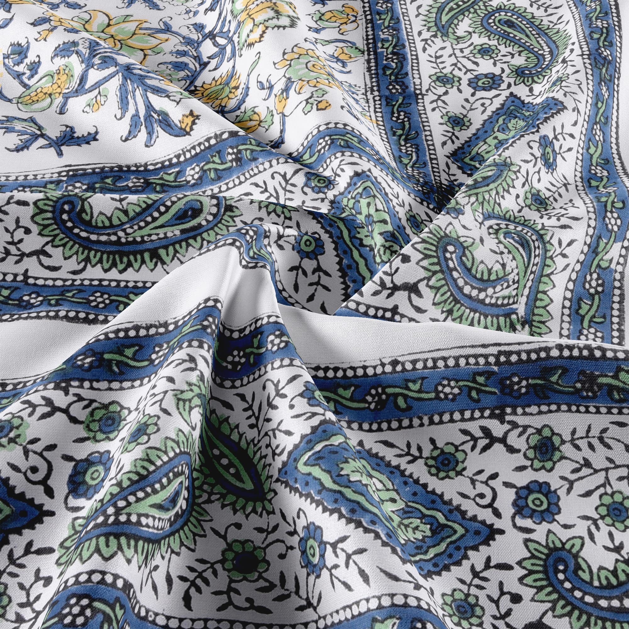 Amazon.com: Jaipur Dohar Reversible 100% Cotton Single Lightweight Blanket,  Indian Blanket, AC Blanket Throw, 60x90''' (Green Blue Yellow Floral) :  Home u0026 Kitchen