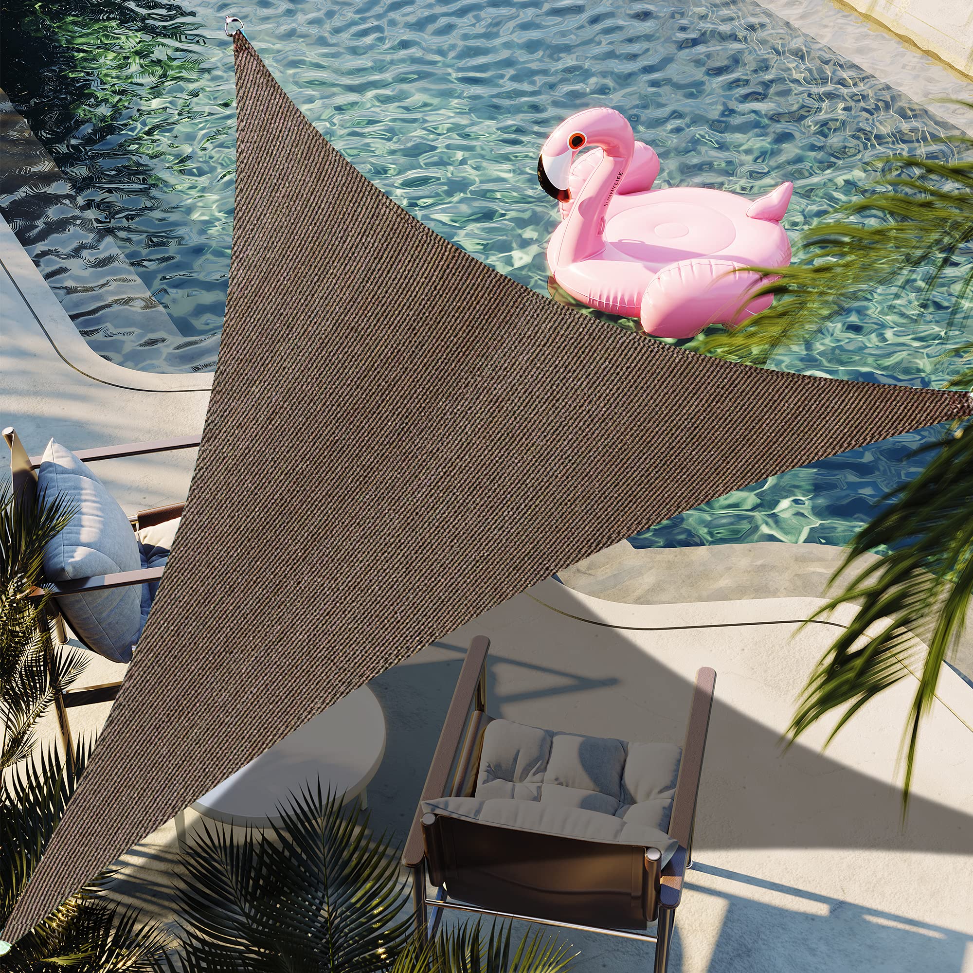 SHADESPEARE 20' x 20' x 28.3' Brown Right Triangle Sun Shade Sail Canopy Durable Fabric UV Block Awning, We Make Custom Orders