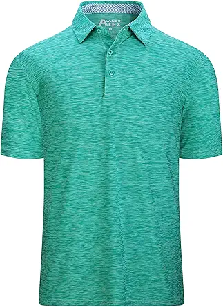 Alex Vando Mens Golf Shirt Moisture Wicking Quick-Dry Short Sleeve Casual Polo Shirts for Men