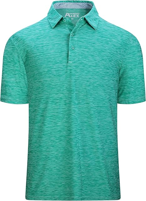 Alex Vando Mens Golf Shirt Moisture Wicking Quick-Dry Short Sleeve Casual Polo Shirts for Men