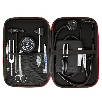 MDF Instruments, Hard Case for Classic Cardiology, MD One & Acoustica Stethoscopes, Reflex Hammers, Sphygmomanometers, Penlights - Mesh Pocket for Doctor & Nurse Accessories - Large (MDFSCL12)