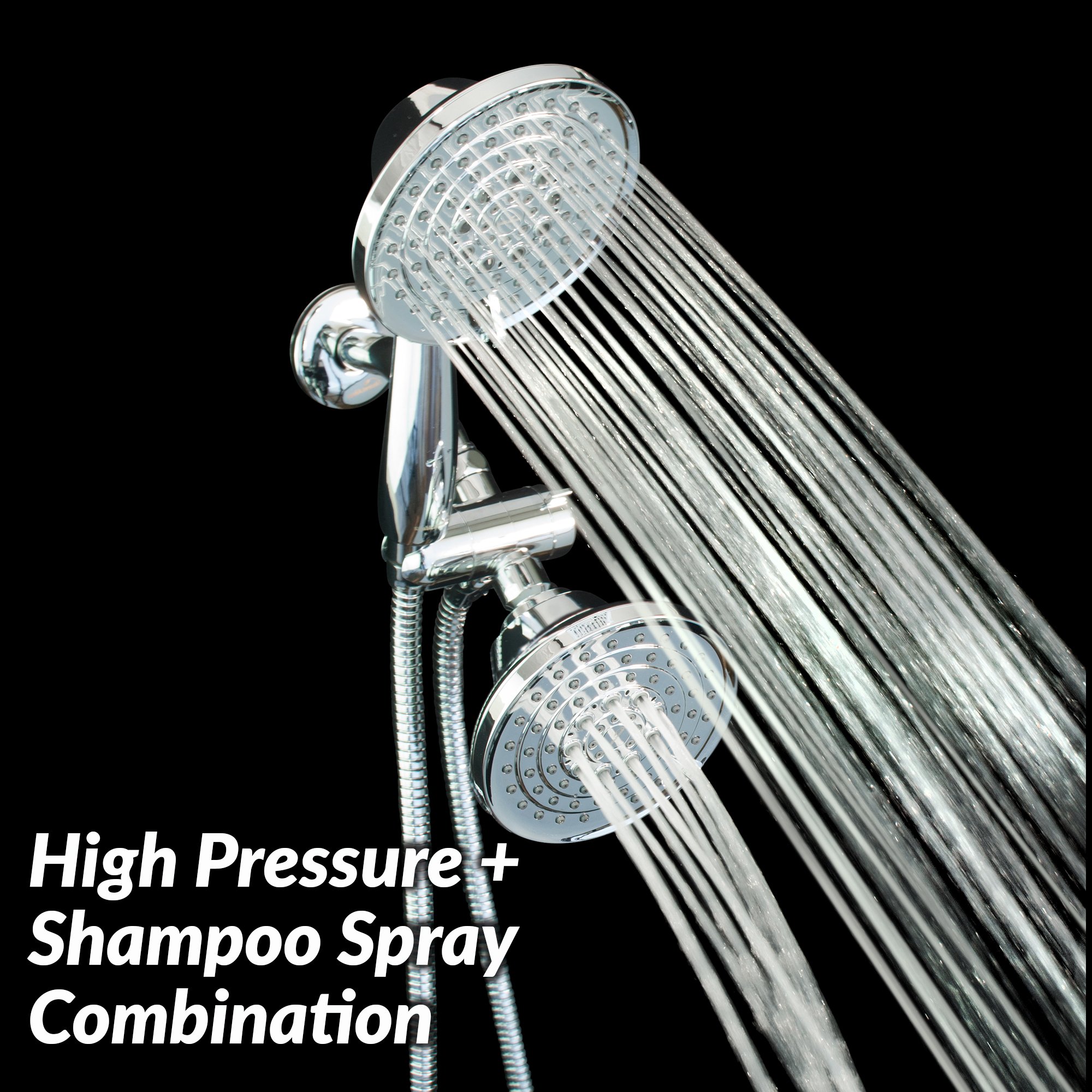 ShowerMaxx Dual Shower Head with Handheld and Fixed Showerhead High