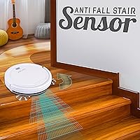 Vista 6 de SereneLife Aspiradora robótica automática inteligente, robot aspirador eléctrico delgado recargable con navegación autoprogramada, sensores