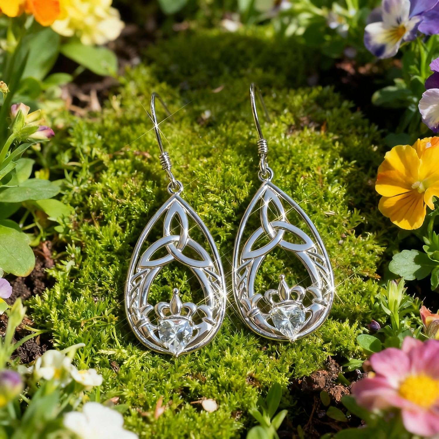 Celtic Earrings for Women 925 Sterling Silver Irish Celtic Knot Dangle Earrings Celtic Gifts