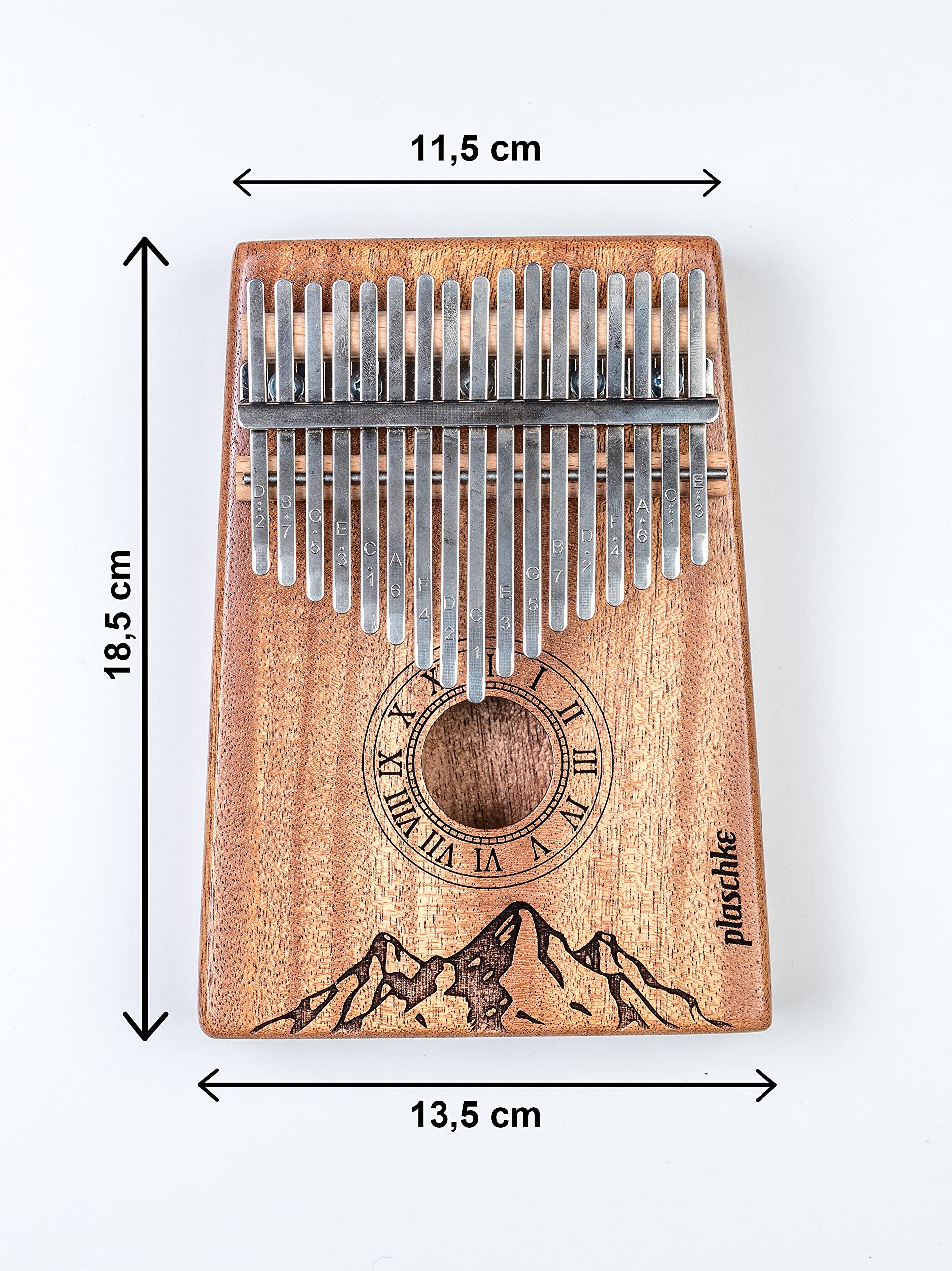 Alp-Gold Kalimba, 17 Keys, Daumenklavier, Finger Piano, Mbira, mit Tasche. Aus Südtirol