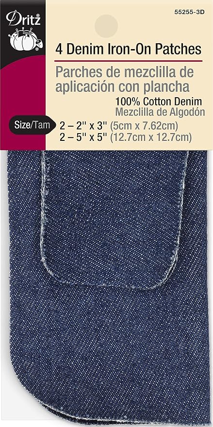 Amazon.com: Dritz - Parche para planchar (tejido vaquero, varios tamaños,  color azul oscuro, 4 unidades) : Arte y Manualidades