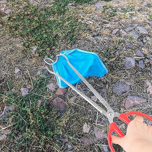 Miniatura 2 de Yardwe 2 pinzas de basura, pinzas de tijera, parrilla de acero inoxidable, herramienta para fogata, clip de cangrejo Nabber, clip de acero