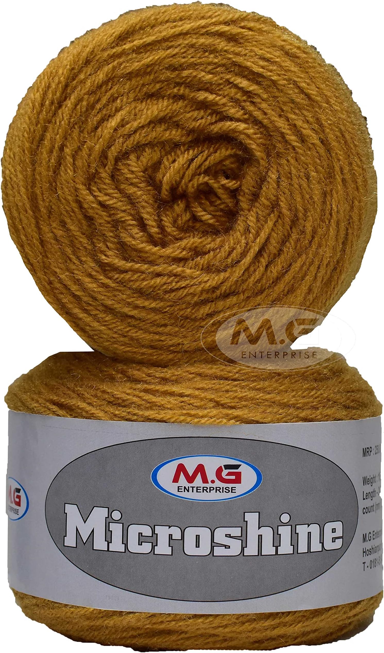 M.G Microshine Mustard (200 gm) Wool Hank Hand Knitting Wool/Art Craft Soft Fingering Crochet Hook Yarn, Needle Knitting Yarn Thread dye J V LB