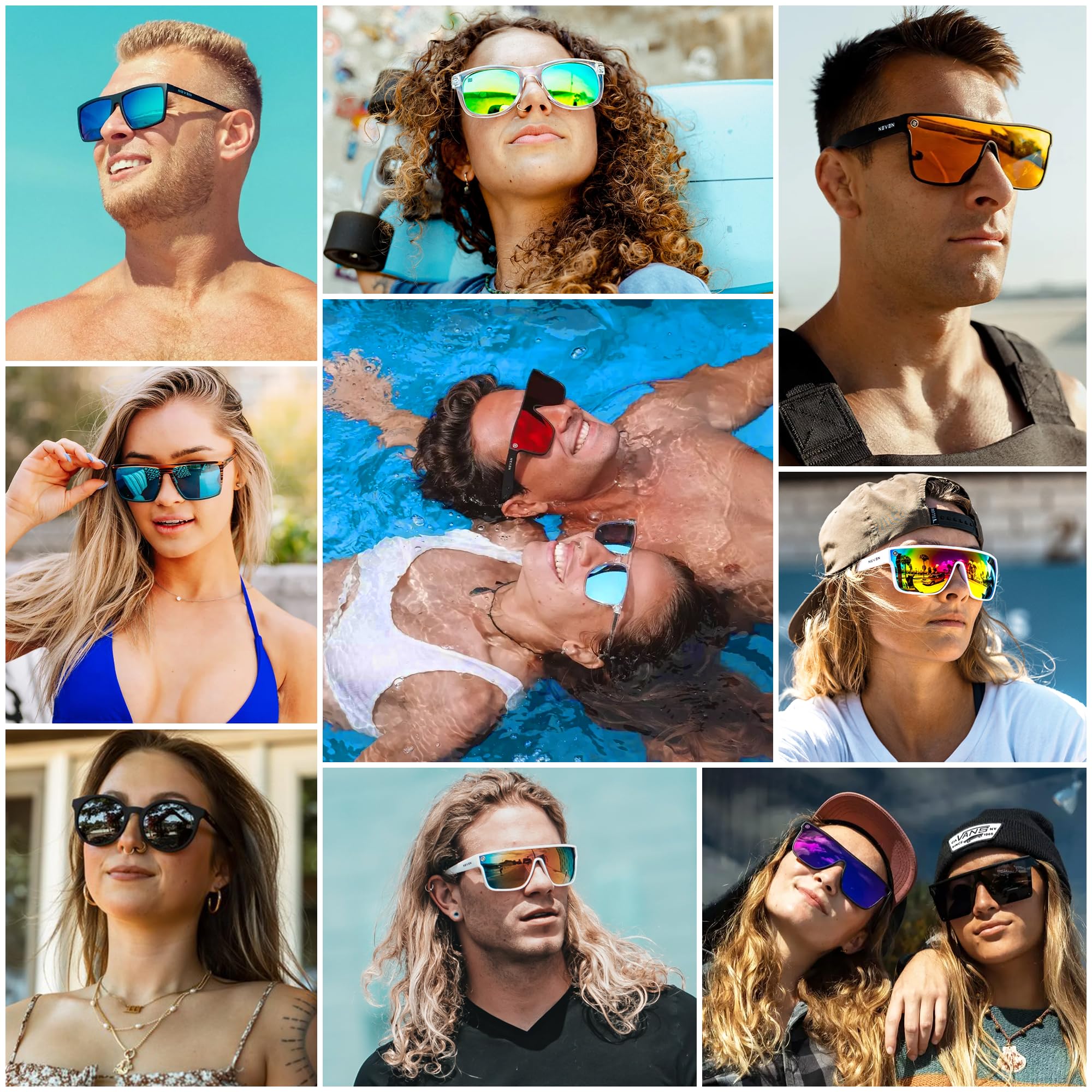 NEVEN Legend polaryzacyjne okulary robocze dla mężczyzn, stylowe okulary przeciwsłoneczne z osłoną boczną, okulary chroniące przed promieniowaniem UV, do użytku na zewnątrz