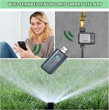 johgee Bahçe sulama bilgisayarı, WiFi göbekli, su geçirmezlik IPX5, otomatik sulama, bahçe, çim için su zamanlayıcısı