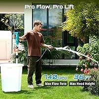 Vista 4 de SEESII Cordless Stick Water Transfer Pump, 2×4.0Ah Battery Inculded, 740GPH Portable Utility Water Pump, Adjustable Telescoping Submersible Pump for