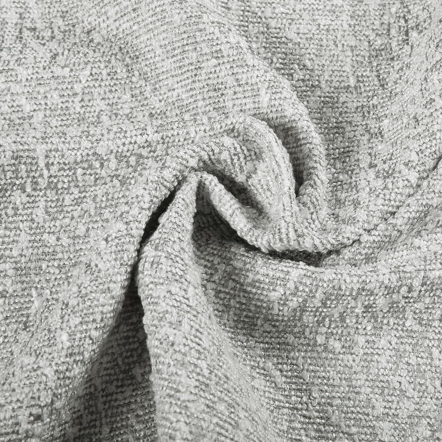 ChadMade Thick Slub Textured Privacy Curtain 120 Inches Long Dots Faux Linen Lined Curtain, Heavyweight Pinch Pleat Light Blocking Curtain for Kitchen (W52 x L120, 1 Panel, Gravel)