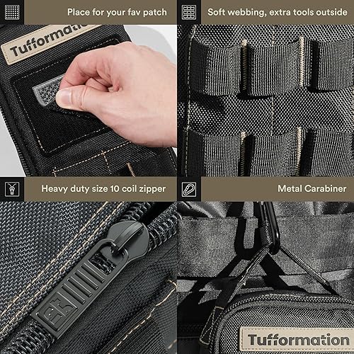 Miniatura 5 de Bolsa de herramientas pequeña de alta resistencia, estuche organizador portátil con asa de cremallera. Perfecto para EDC, motocicleta, bicicleta de