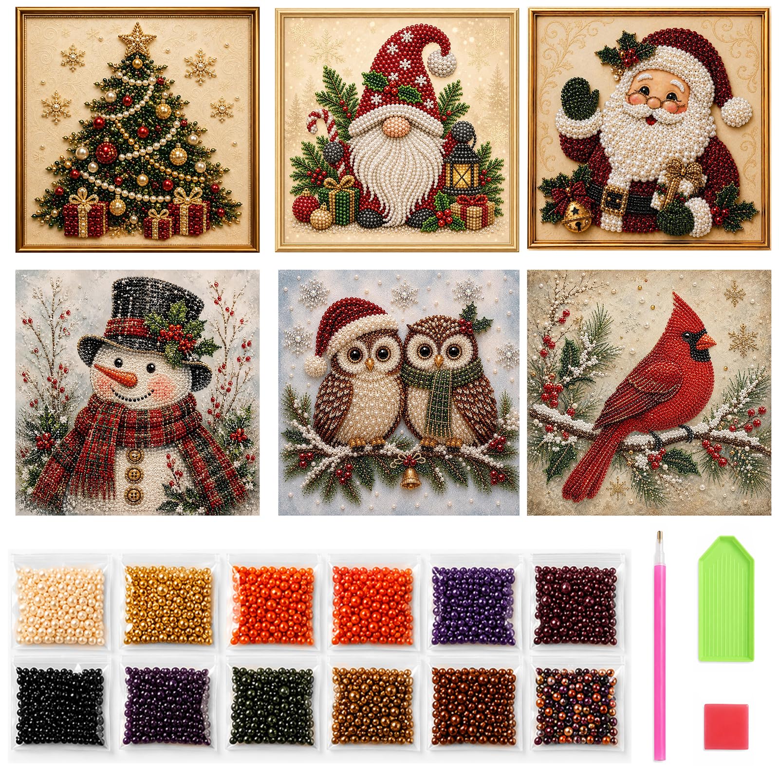 Takuno Pearl Diamond Art Kits for Adults 5D DIY Diamond Painting with Frame