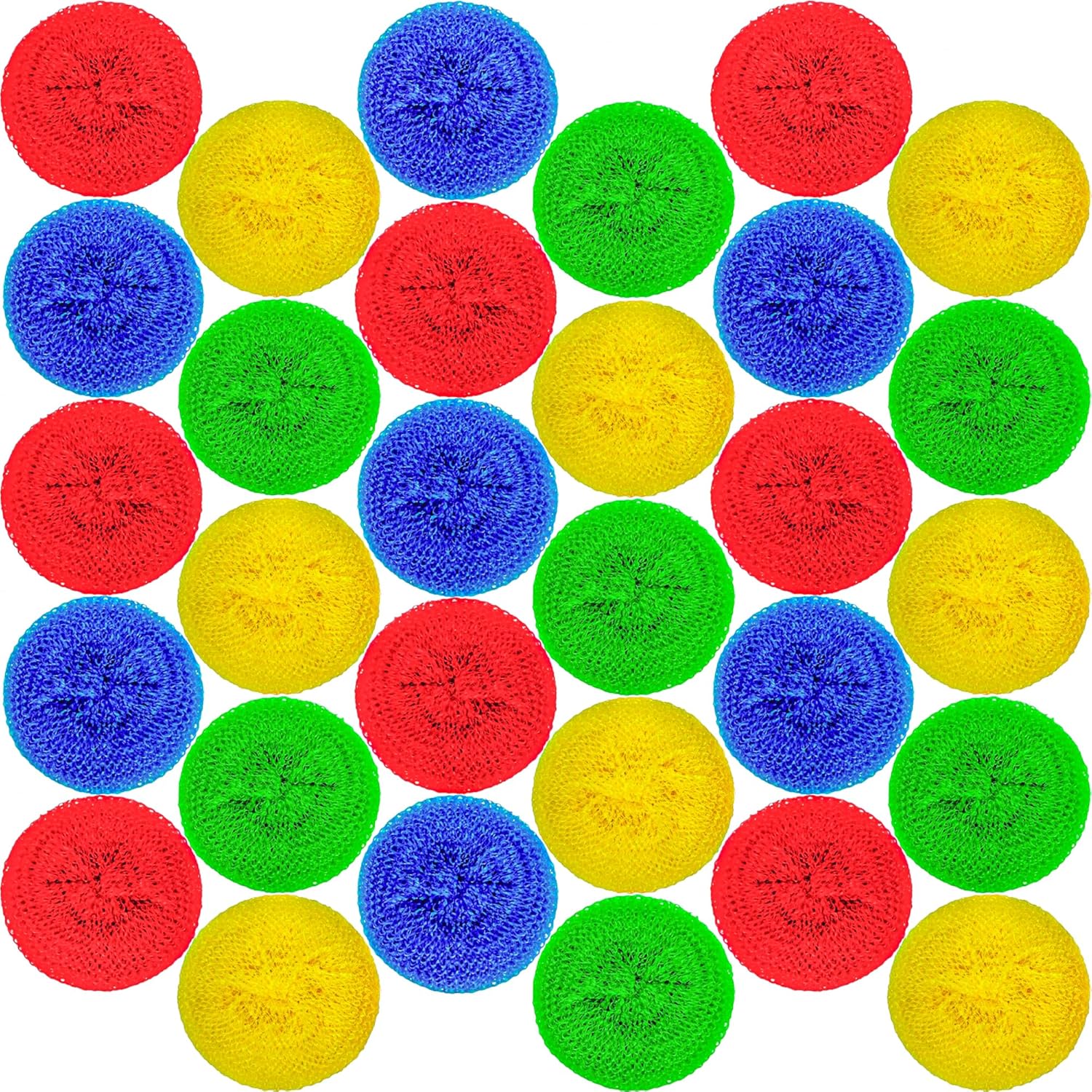 DecorRa 30 Mesh Scourers, Premium Non-Scratch Plastic Scourers, Stain