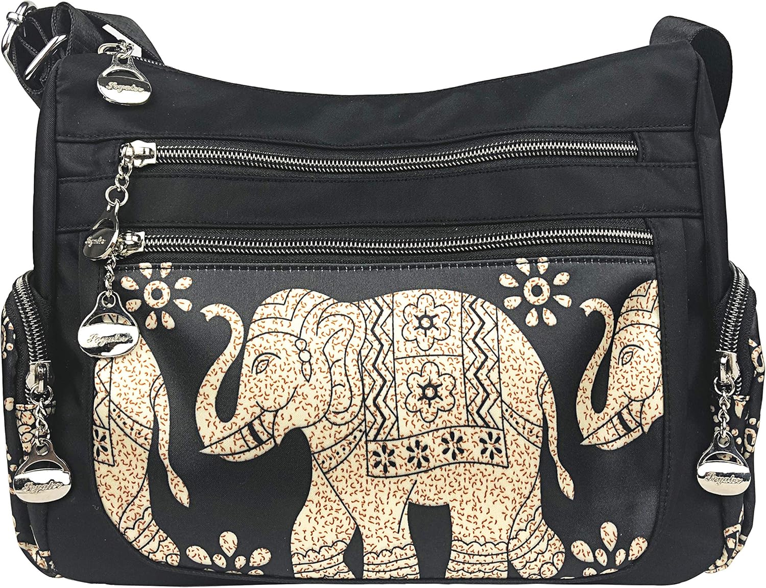 Crossbody Bag for Women Multi Pocket Shoulder Bag Boho Elephant Bag Casual Nylon Purse Handbag - Image 2