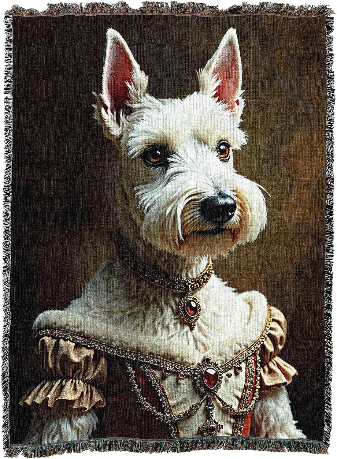 Pure Country Weavers Lady Schnauzer Blanket - Royal Gift for Dog Lover - Cotton Tapestry Throw - Made in The USA - 72"x54"