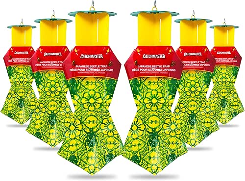 Catchmaster Japanese Beetle Traps Outdoor 6PK, Flying Insect Trap Bag