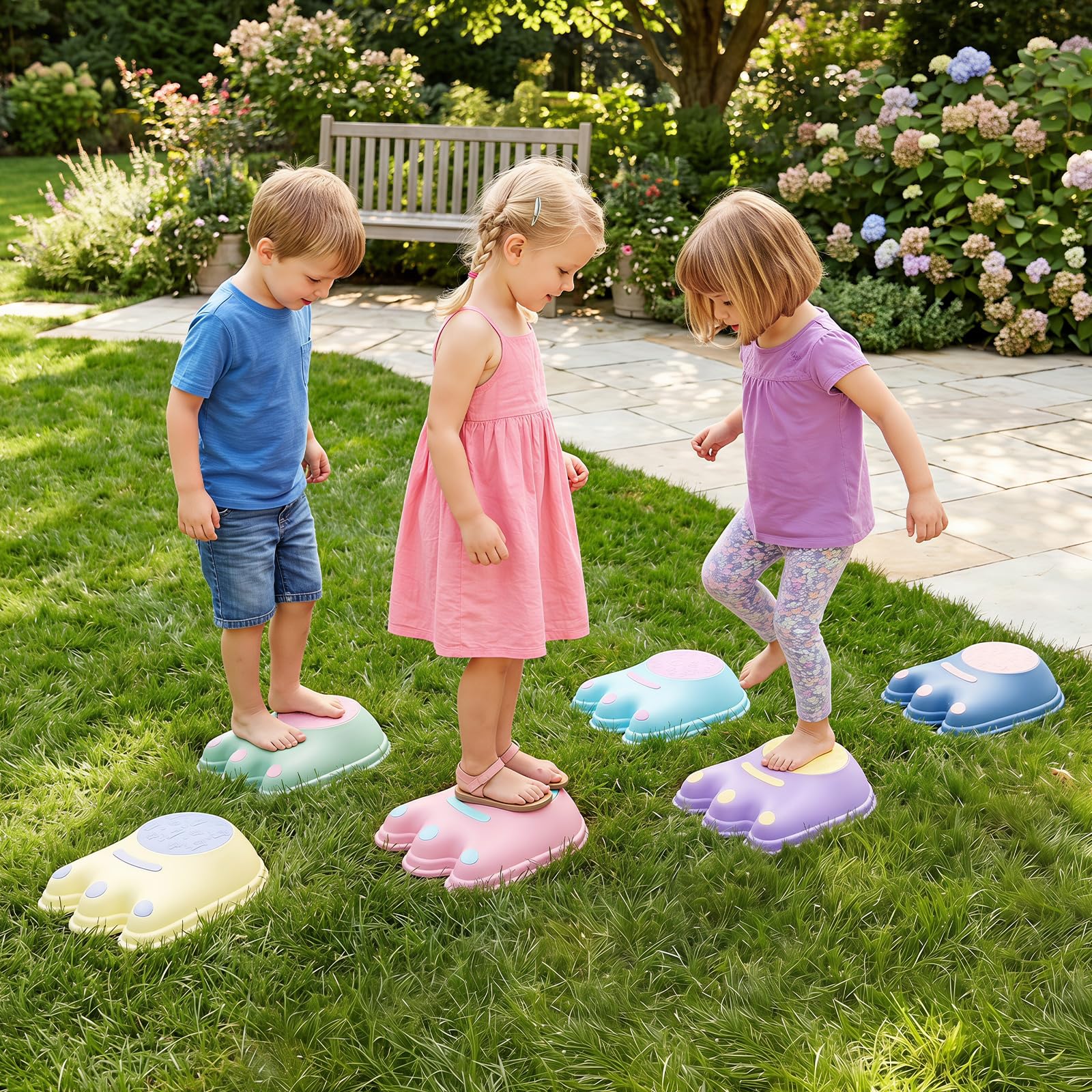 COSTWAY 6 Piedras de Equilibrio para Niños, Apilables y Antideslizantes