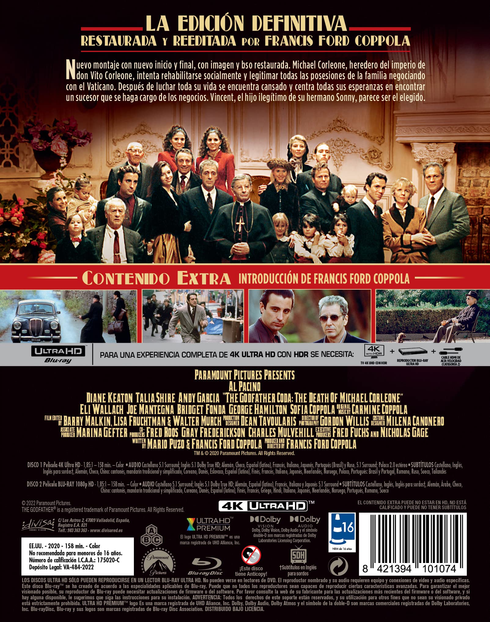 El padrino, Epílogo - Michael Corleone muerte (Steelbook 4K UHD) - Komiks