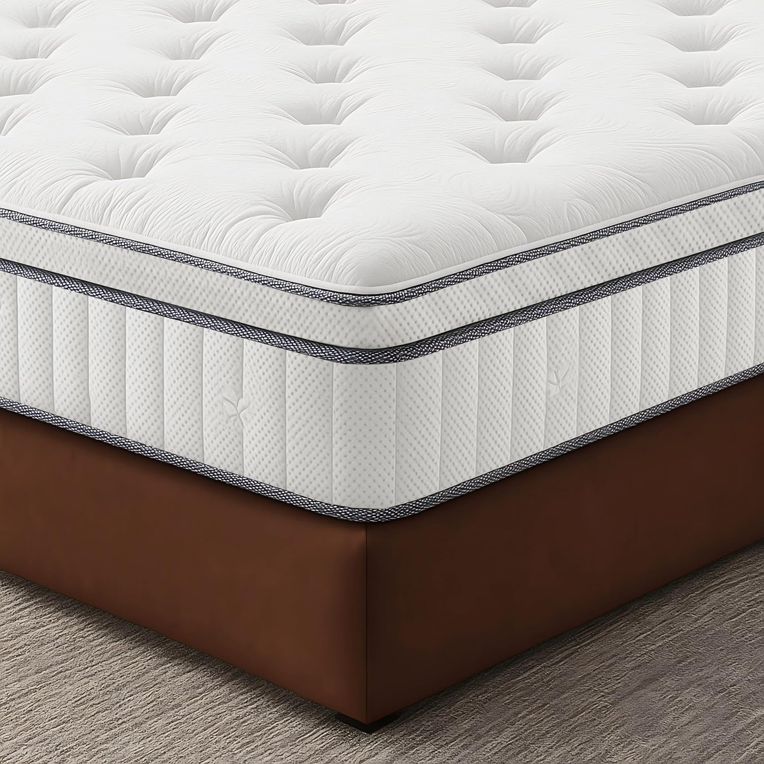 mikibama Mattress, 10 Inch Hybrid King Mattress in a Box for King Bed with Memory Foam and Pocket Spring,Plush Top Medium Firm Feel, 76"*80"*10",100 Night Trial