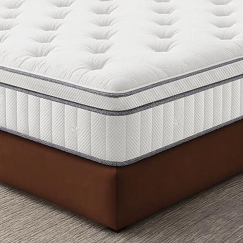 Miniatura 10 de mikibama Colchón individual, colchón híbrido de tamaño individual de 10 pulgadas en una caja para cama individual con espuma viscoelástica y