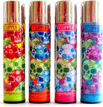 Clipper Lighter 4 Pack Calavera Skulls
