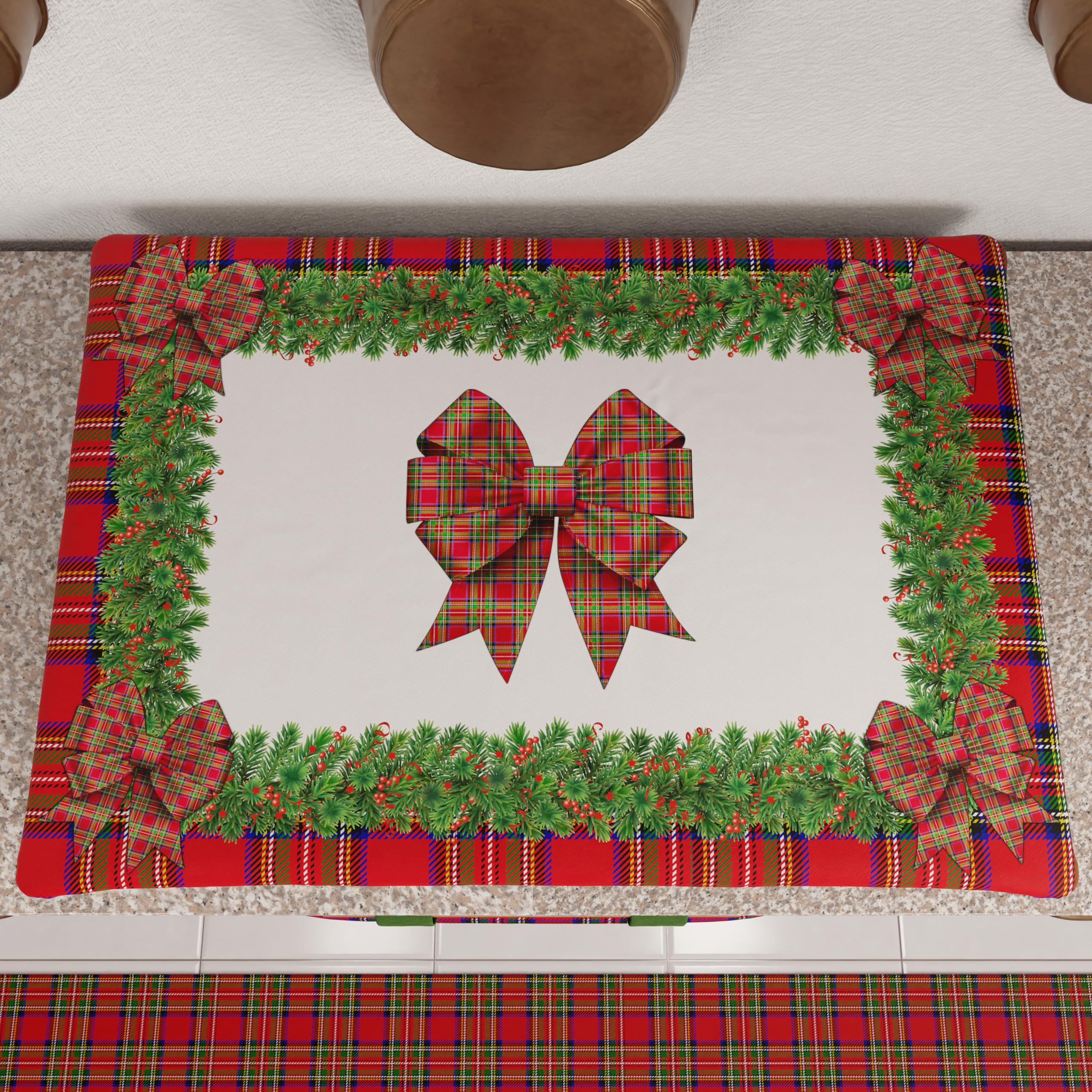PETTI Artigiani Italiani - Camino de Mesa Navideño 140x40 cm, Camino de Mesa Navidad para Cocina, Decoración Navideña para Mesa, Camino de Mesa Elegante Tartan, 100% — view 8
