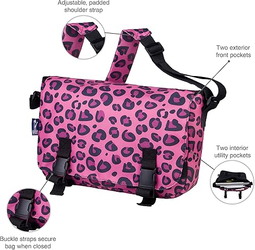 Miniatura 5 de Wildkin Jumpstart Bolso de mensajero, Leopardo rosa, talla única , Pink Leopard