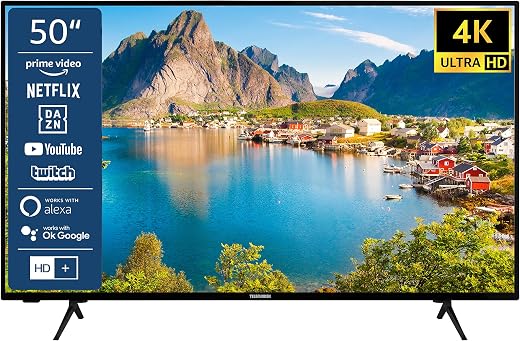 TELEFUNKEN XU50SN550S 50 Zoll Fernseher/Smart TV (4K Ultra HD, HDR, Triple-Tuner, Dolby Atmos) – Inkl. 6 Monate HD+ [2023], Schwarz