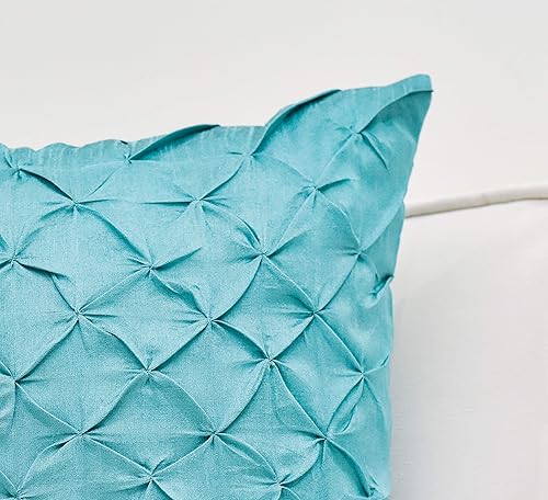 Miniatura 6 de The White Petals Fundas de almohada color morado pizarra (seda sintética, plisado, 22 x 22 pulgadas, paquete de 2)