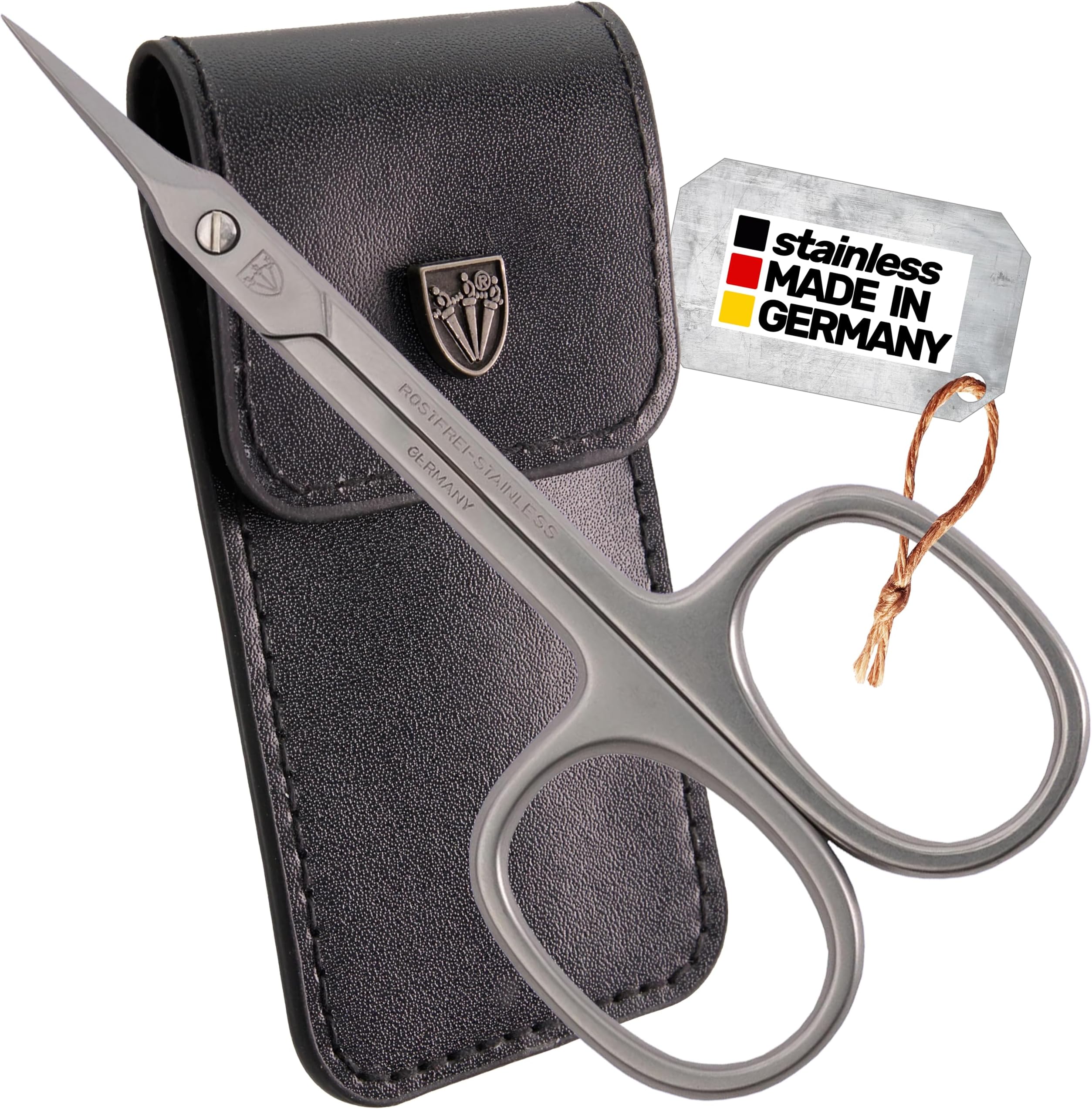 Curved Cuticle Dead Skin Scissors towerpoint tip, Stainless Steel, Extra Sharp - Made in Germany (2815)