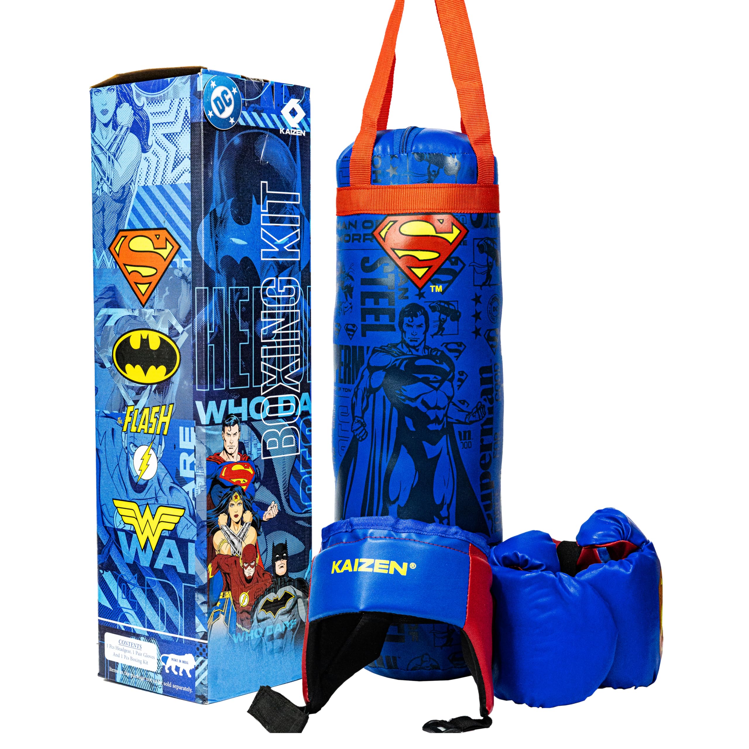 Kaizen Batman Boxing Set for Kids – 1.5ft Punching Bag with Gloves & Headgear – Kids Boxing Training Set (Blue) | Indoor Outdoor Play | Fitness & Fun Toy for Boys & Girls-picture-28