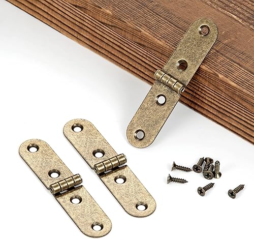Bisagras de latón antiguo para caja de madera, bisagras pequeñas de bronce antiguo para manualidades hechas a mano (20, latón antiguo)