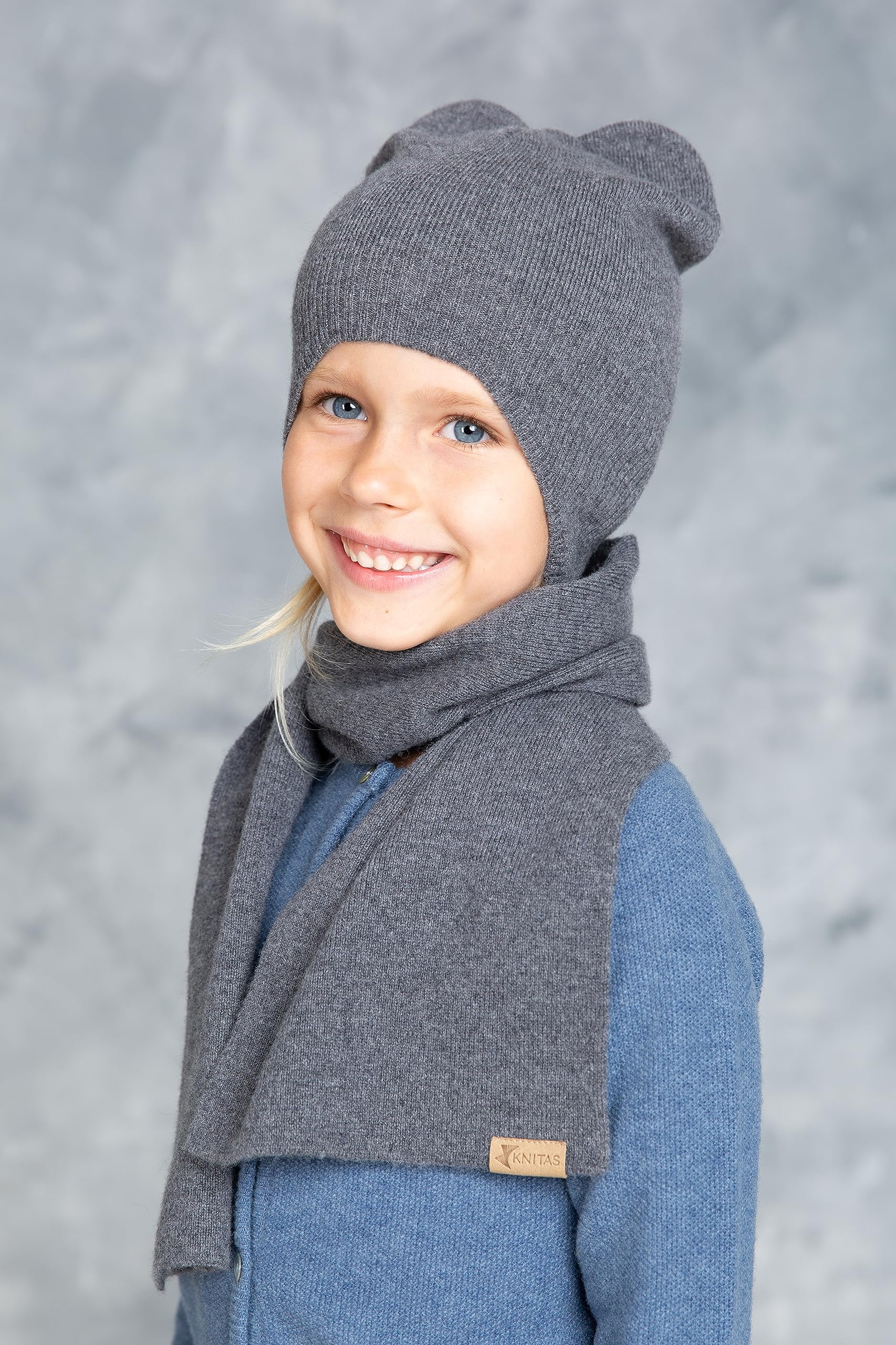 Gorro infantil de punto de una sola capa de lana de merino y cachemira para niños pequeños, gorro supersuave y cálido para niños y niñas de 1 a 8 años, gorro de invierno para niños en beige,