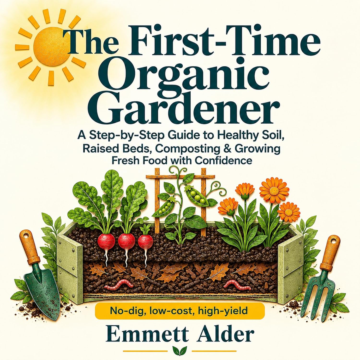 The First-Time Organic Gardener: A Step-by-Step Guide to Healthy Soil, Raised Beds, Composting & Growing Fresh Food with Confidence