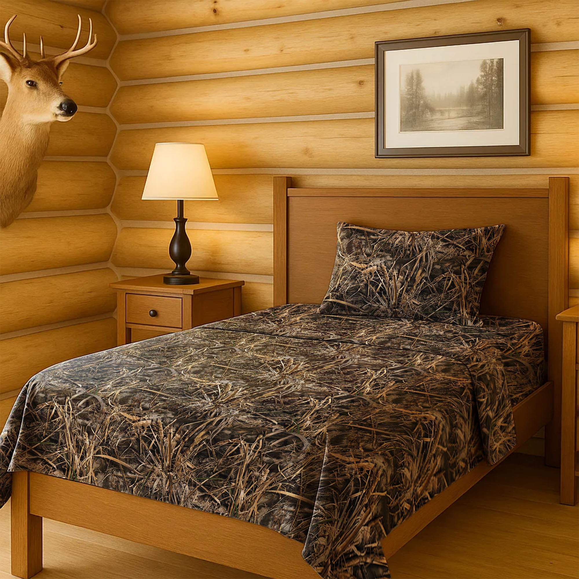 Parure de lit Camo Realtree 3 pièces Northwest pour lit simple motif Max 7
