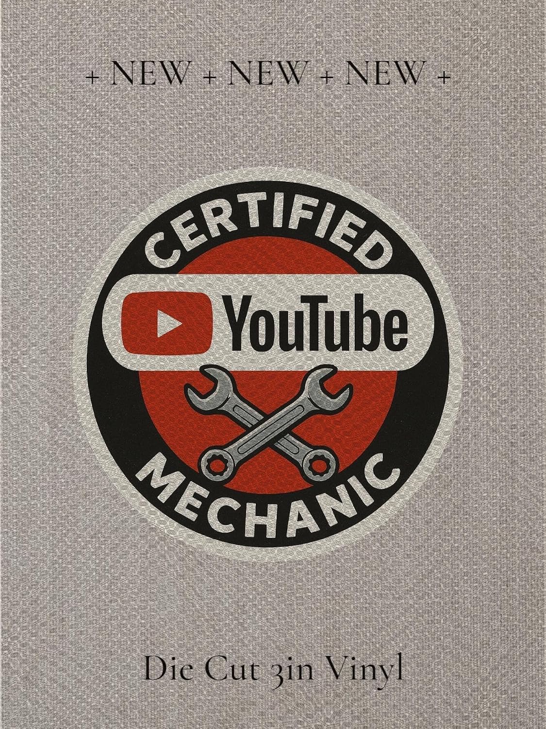 Funny Mechanic Sticker or Magnet – “Certified YouTube Mechanic” Toolbox Humor Decal – Garage Gift – 3” or 5” Die Cut-3in Six Pack, Magnet Decal