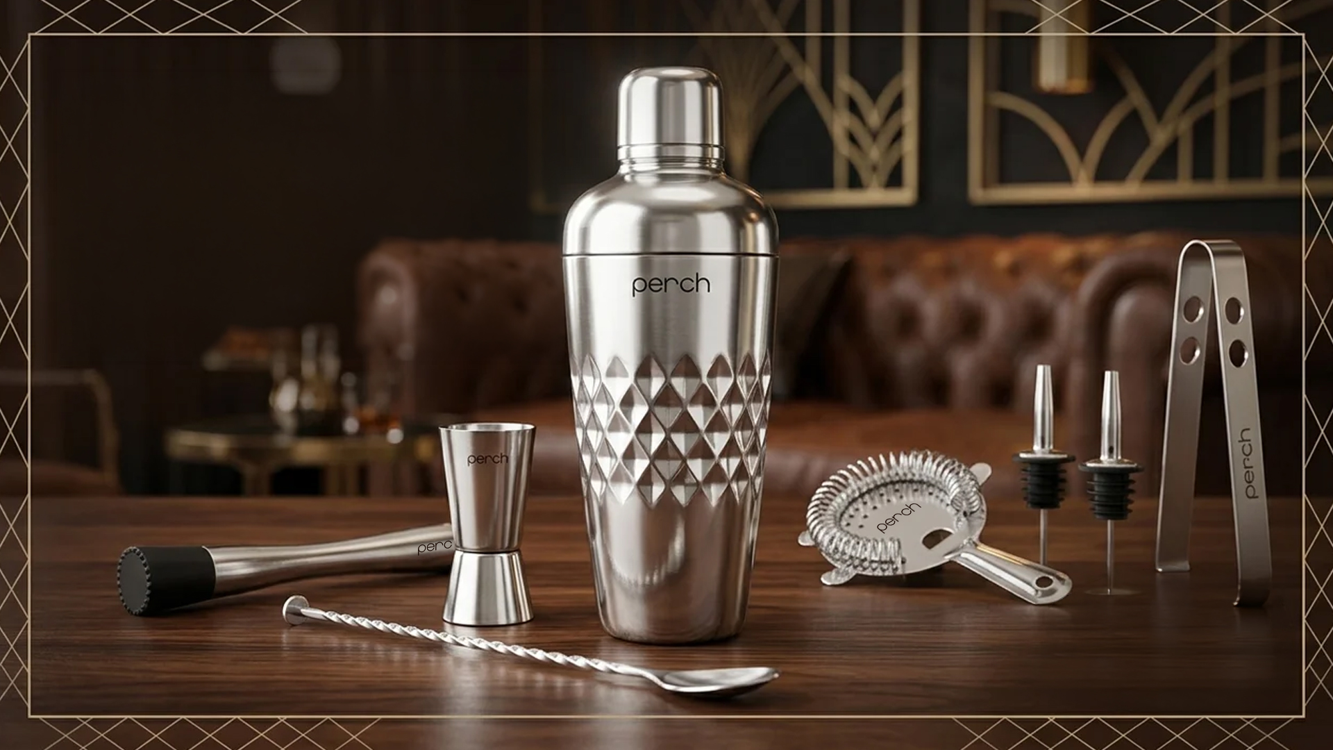 O' Holic by Perch Craft 8-Piece Stainless Steel Bartender Kit