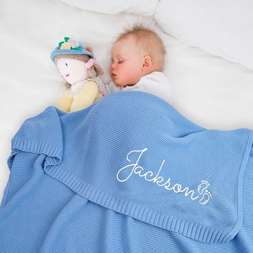 Greatabox Personalized Baby Blanket with Name - Custom Newborn Gift